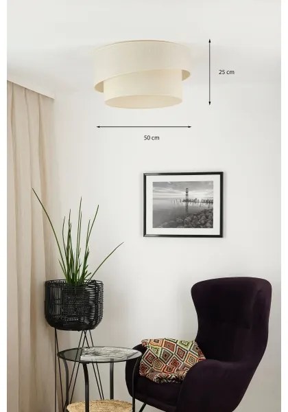 Brilagi - Plafoniera SHINE 1xE27/15W/230V diametro 50 cm color crema