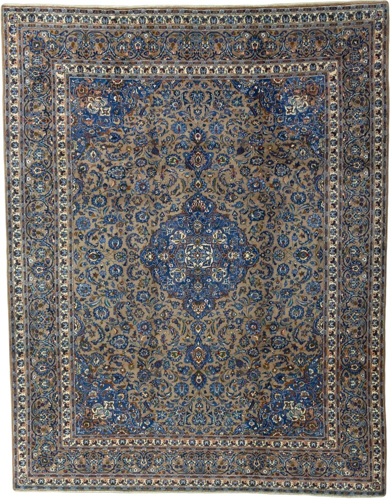 Kashmar Tappeto 380x300 Marrone (Iran) Annodato A Mano