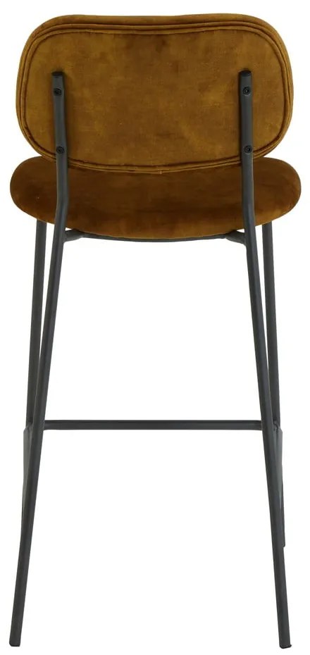 Sgabello da bar in velluto senape 92 cm Emma - Light &amp; Living