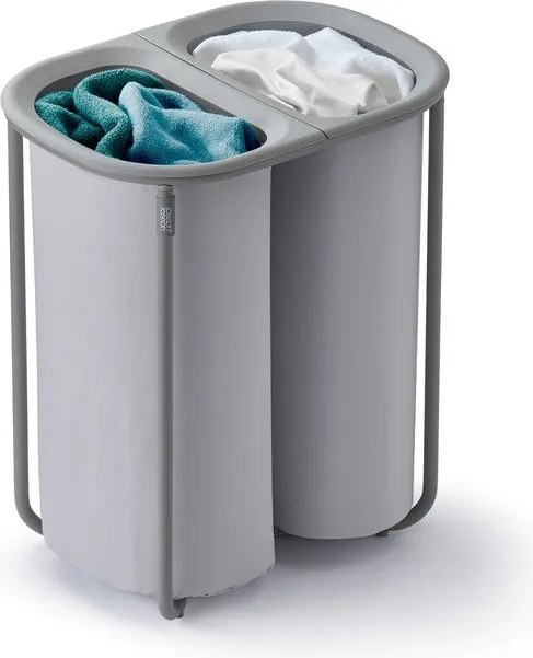 Cesta per il bucato grigio chiaro in tessuto 2x40 l Duo – Joseph Joseph