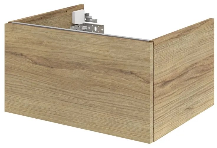 Mobile da bagno sospeso sotto lavabo L 60 x H 32 x P 48 cm miele, 1 cassetto Neo, Maniglie acquistabili separatamente