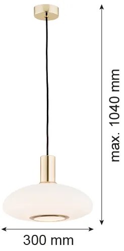 Argon 4358 - Lampadario a sospensione con filo SAGUNTO 1xE27/15W/230V diametro 30 cm ottone