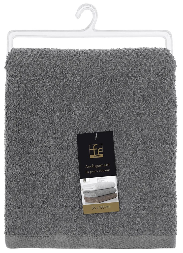 Asciugamano Viso Per Bagno 55x100 Cm Feridras "Gold" Grigio