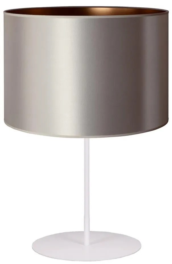 Duolla - Lampada da tavolo CANNES 1xE14/15W/230V diametro 20 cm argento/rame/bianco
