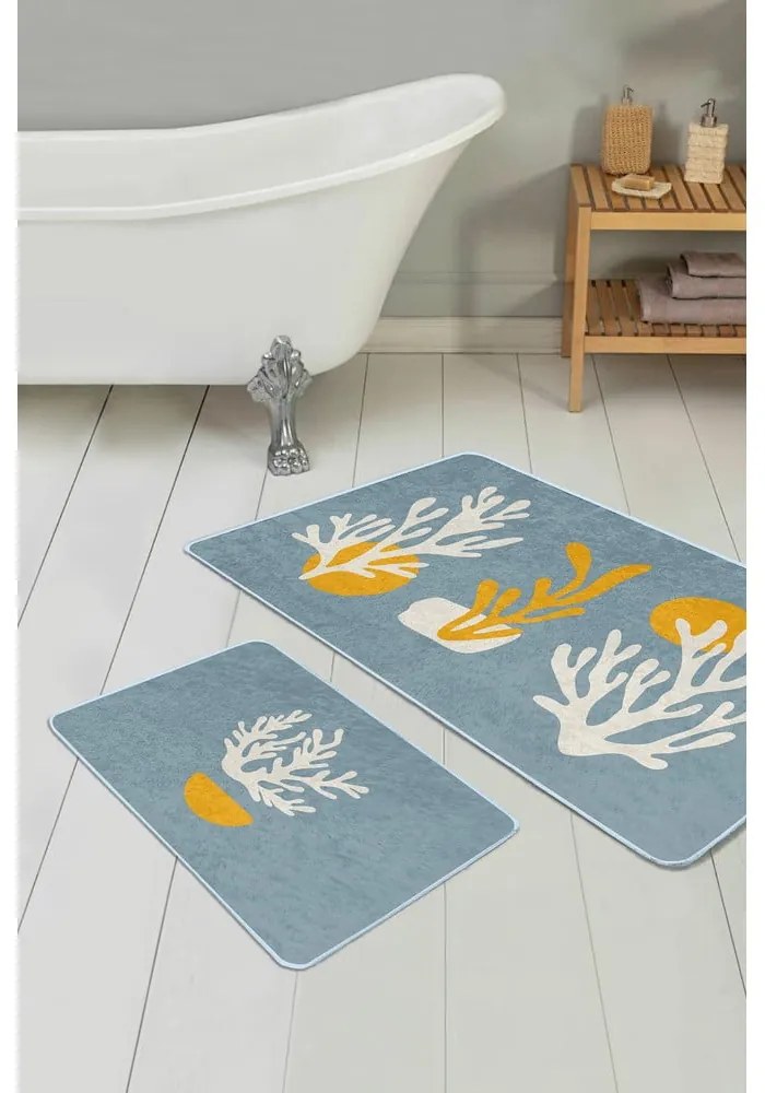 Tappetini da bagno blu in set da 2 100x60 cm - Minimalist Home World