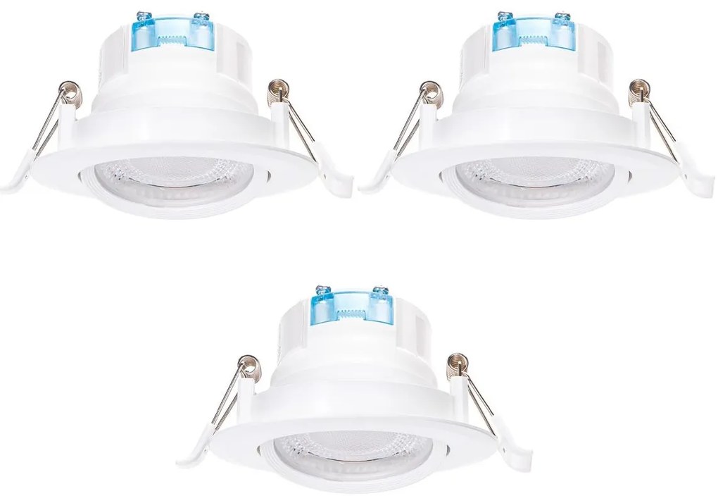 Aigostar - Set da 3 faretti da incasso LED, 5 W, 230 V, 4000 K, Ø 8,5 cm, bianco