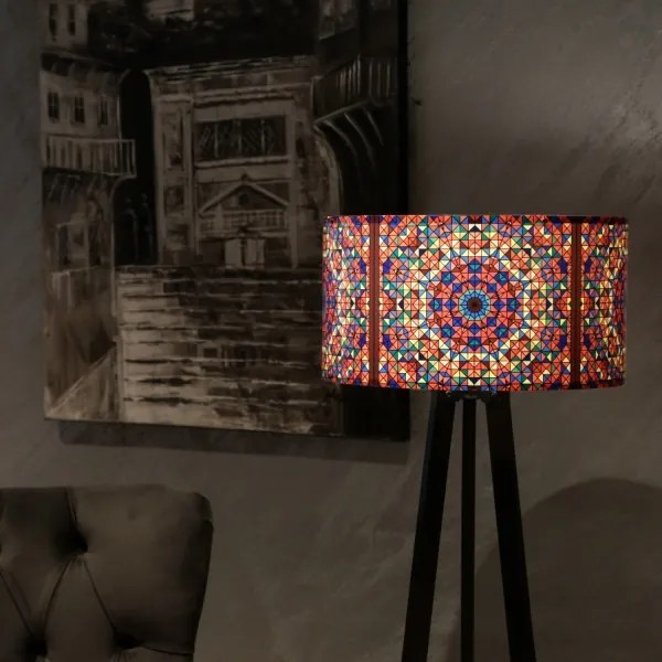 Lampada da terra AYD 1xE27/40W/230V marrone/multicolore