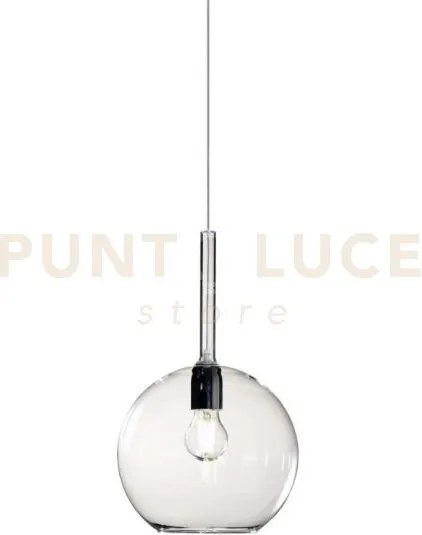Lampadario a sospensione vetro 1555 grande trasparente 1 luce attac...