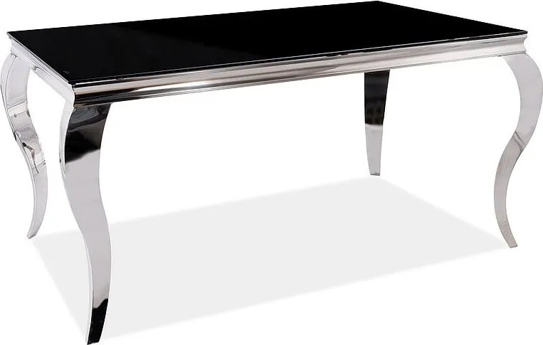Tavolo Prince in nero/cromo - l90 x l150 x h75 cm