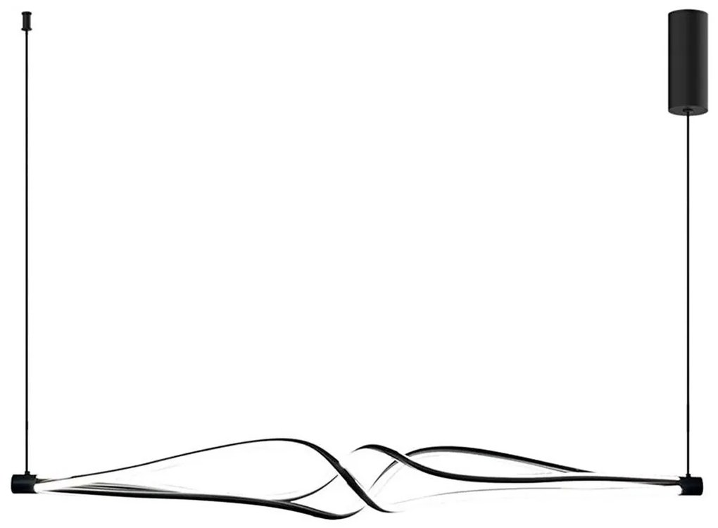 Lampadario LED a sospensione con filo TWISTER LED/56W/230V nero