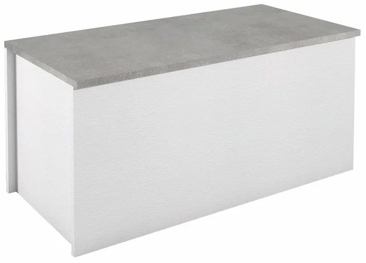 Baule panchina TERRANEO in truciolare bianco L 90 x H 45 x P 45 cm