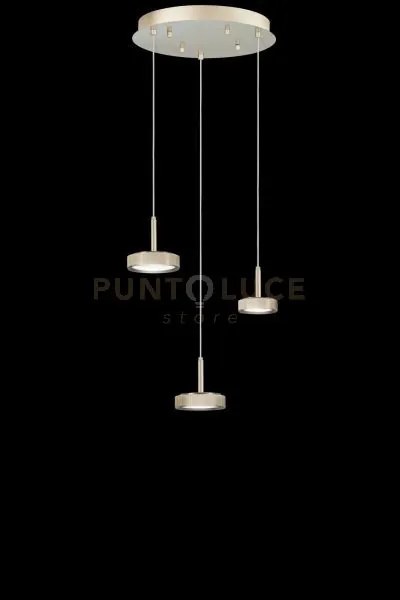Sospensione nina 3 luci oro 3000k 1440lm 24w d.35cm vetri acquistab...