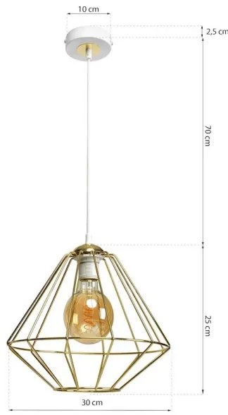 Lampadario a sospensione con filo LUPO 1xE27/60W/230V