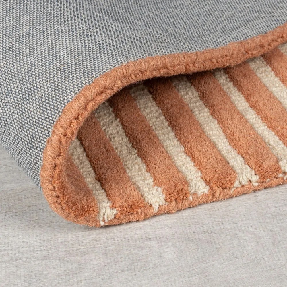 Tappeto color terracotta in lana tessuto a mano 200x290 cm Lozenge Terracotta – Flair Rugs