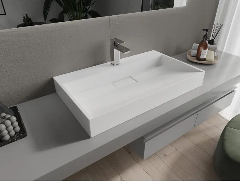 Mexen Ava lavabo da appoggio in conglomerato 1/O 80 x 46 cm, bianco - 23018001