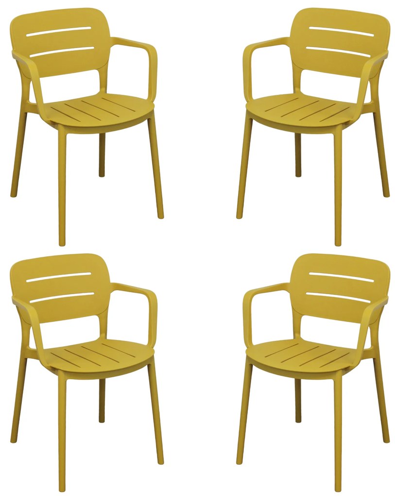 HAZEL - set 4 poltrone in polipropilene impilabili