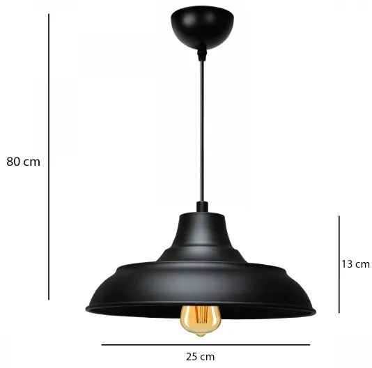 Lampada a sospensione su cavo AYD 1xE27/40W/230V nero