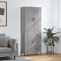 Credenza Grigio Sonoma 69,5x34x180 cm in Legno Multistratocod mxl 101819