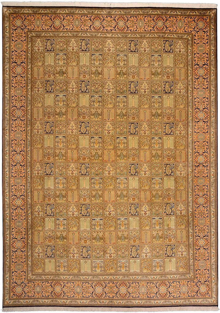 Cashmere Silk Tappeto 330x240 Beige (Indian) Annodato A Mano