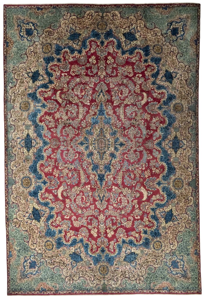 Kerman Tappeto persiano 530x360 Rosso (Iran) Annodato A Mano