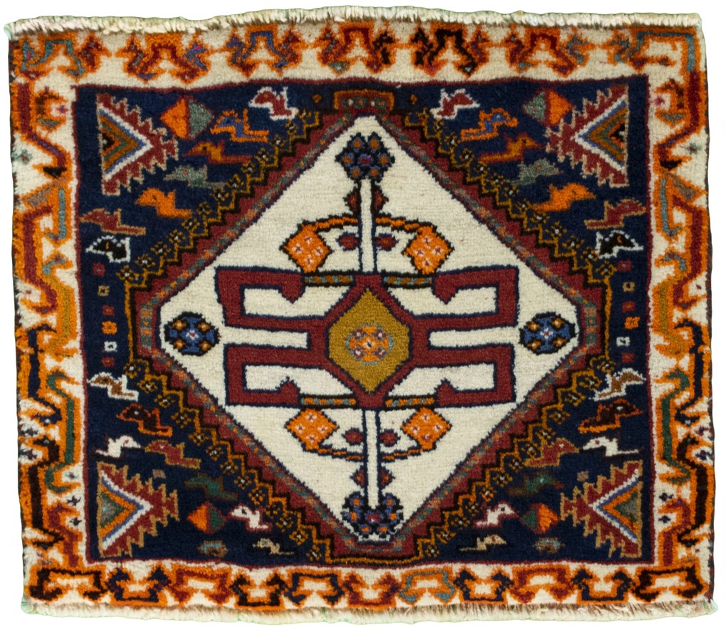 Shiraz Tappeto 40x50 Rosso (Iran) Annodato A Mano