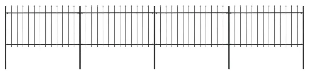 Recinzione Da Giardino Con Punta A Lancia Acciaio 6,8x1m Nera /