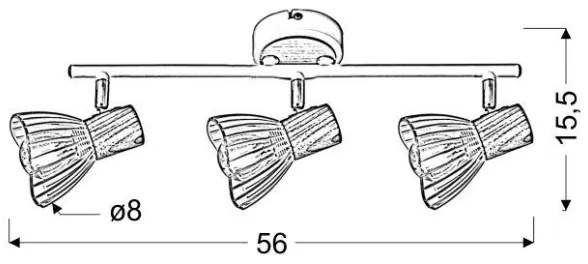 Faretto CHILE 3xE14/25W/230V faggio