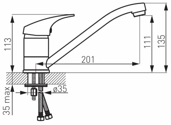 FERRO - Miscelatore per lavello ONE cromo lucido