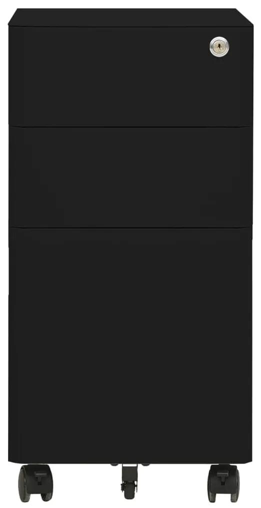 Schedario mobile nero 30x45x59 cm in acciaio