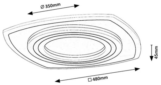 Rabalux 71317-LED Plafoniera LED dimmerabile TANELI 60W/230V 3000/4000/6000K cromo/nero+telecomando