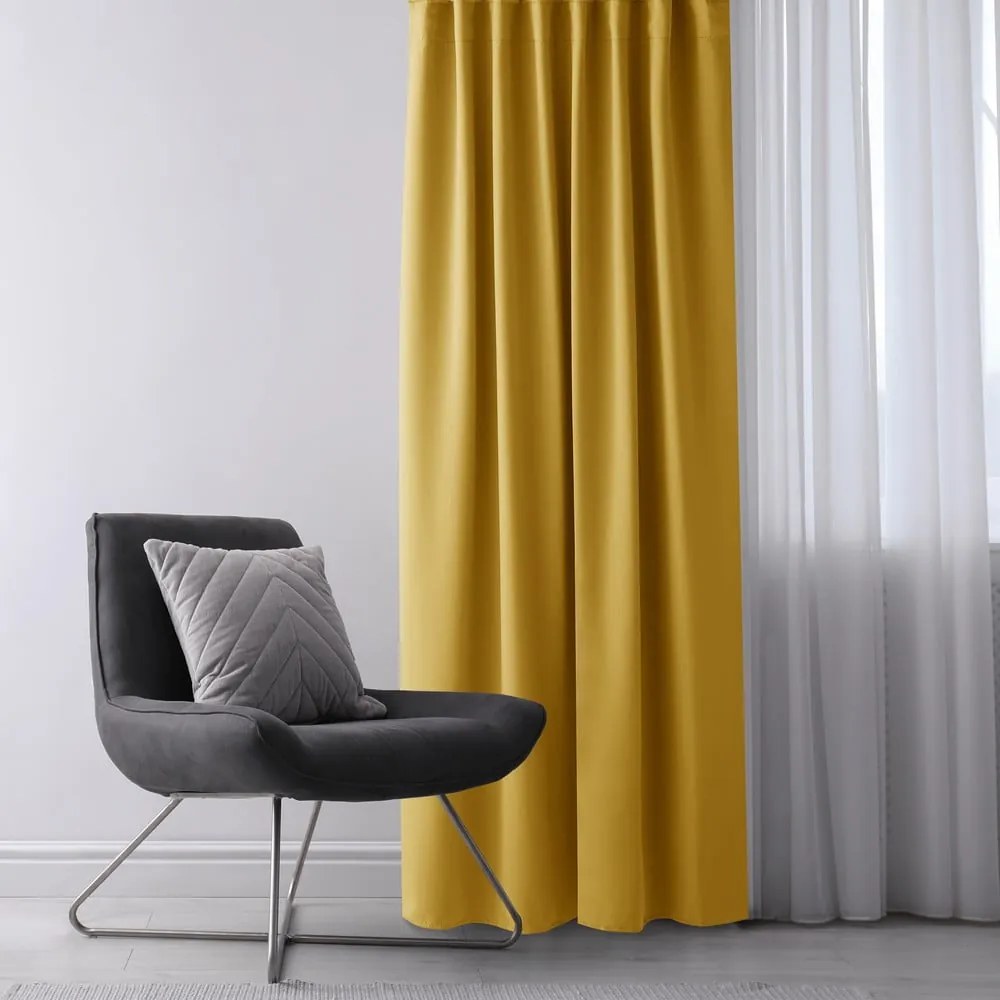 Tenda termoisolante/parzialmente oscurante gialla 140x175 cm Kierra – Restilo