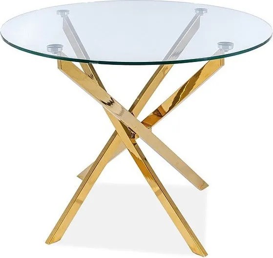 Tavolo rotondo Agis in trasparente/oro - ø90/h72 cm