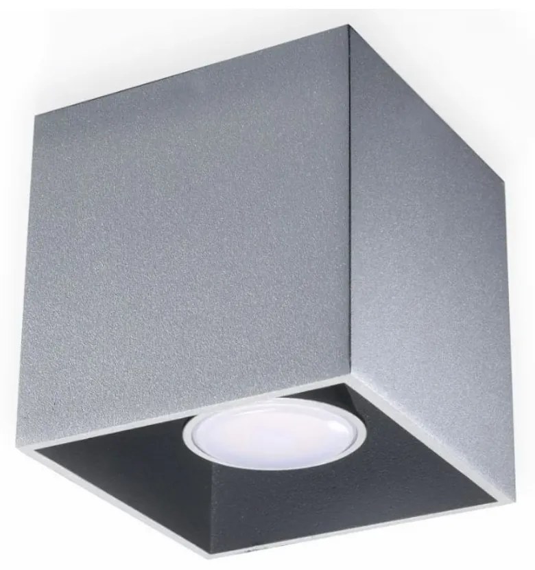 Plafoniera da Soffitto in Alluminio QUAD 1 GU10 Grigia da Interno Colore del corpo Grigio