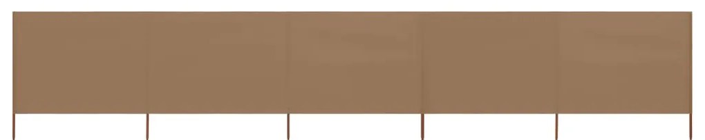 Paravento A 5 Pannelli İn Tessuto 600x120 Cm Grigio Talpa /