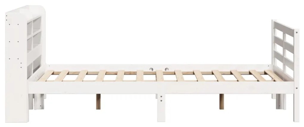 Giroletto con testiera bianco 150x200 cm legno massello di pino