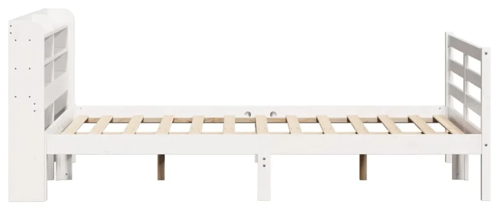 Giroletto con testiera bianco 150x200 cm legno massello di pino