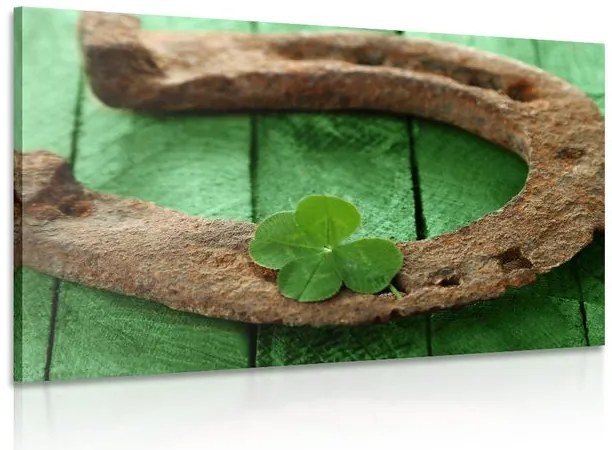 Stampa su tela – Ferro di cavallo e quadrifoglio per fortuna