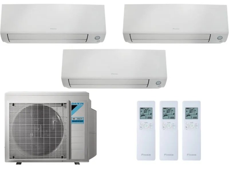 Climatizzatore Trial Split Reversibile Daikin Perfera All Season A+++/A++ 7000 + 9000 + 9000 BTU Inverter Wi-Fi (3MXM68A + FTXM20A + FTXM25A +