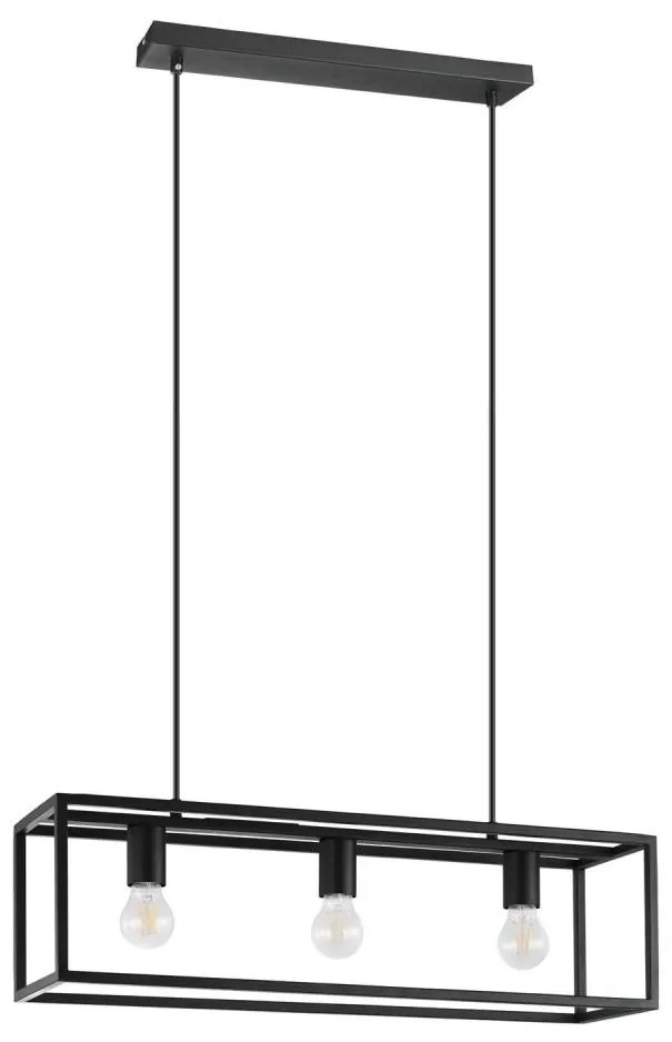 Eglo 43032 - Lampadario a sospensione con filo ELDRICK 3xE27/40W/230V nero