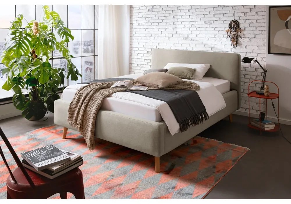 Letto singolo imbottito marrone chiaro rete non inclusa 120x200 cm Mattis – Meise Möbel