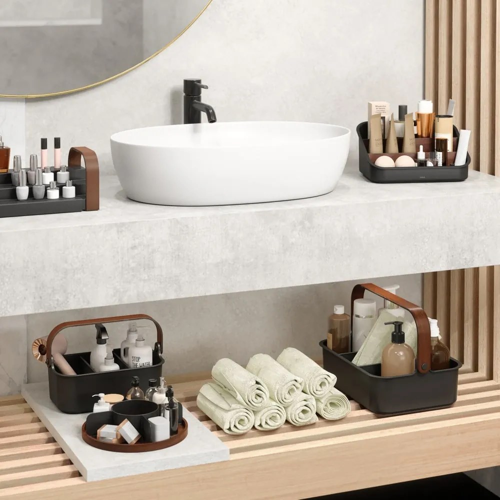 Organizer da bagno rotante in legno nero per cosmetici Bellwood - Umbra