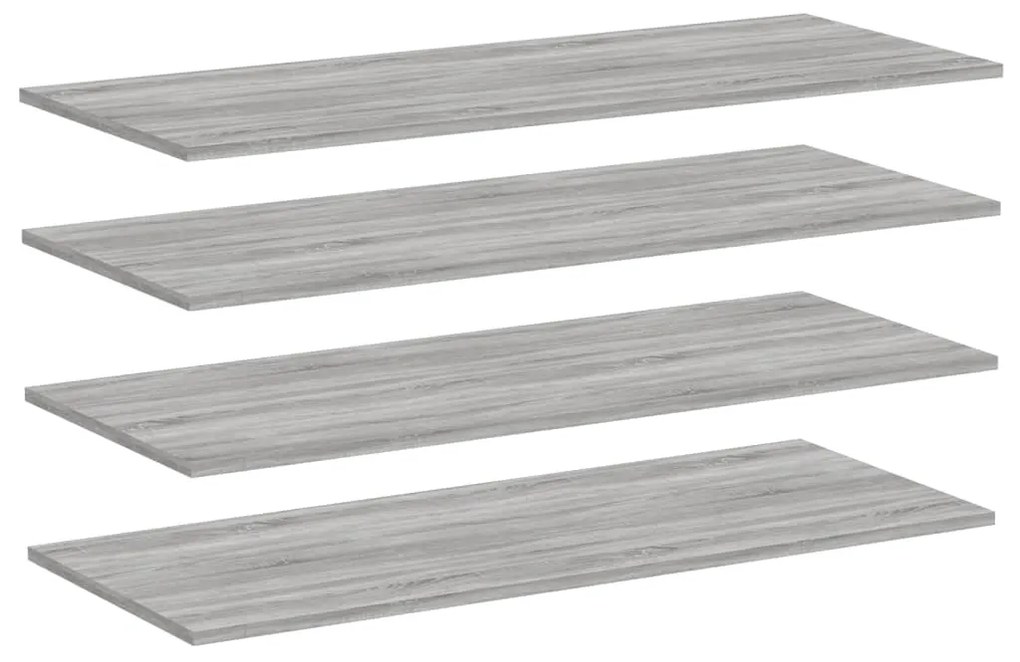 Mensole parete 4pz grigio sonoma 100x40x1,5cm legno multistrato