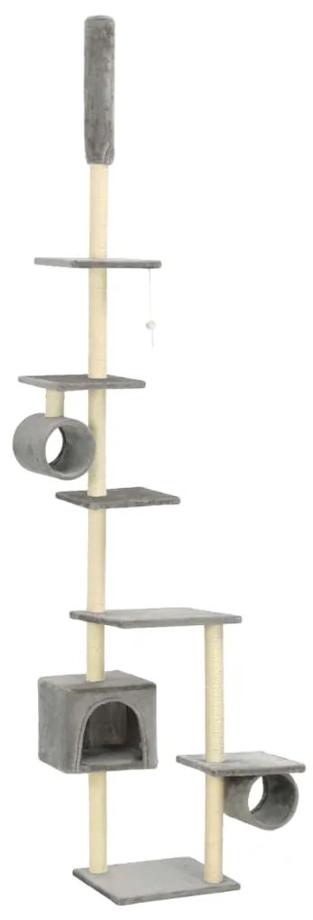 Albero per gatti con tiragraffi in sisal 203 cm grigio