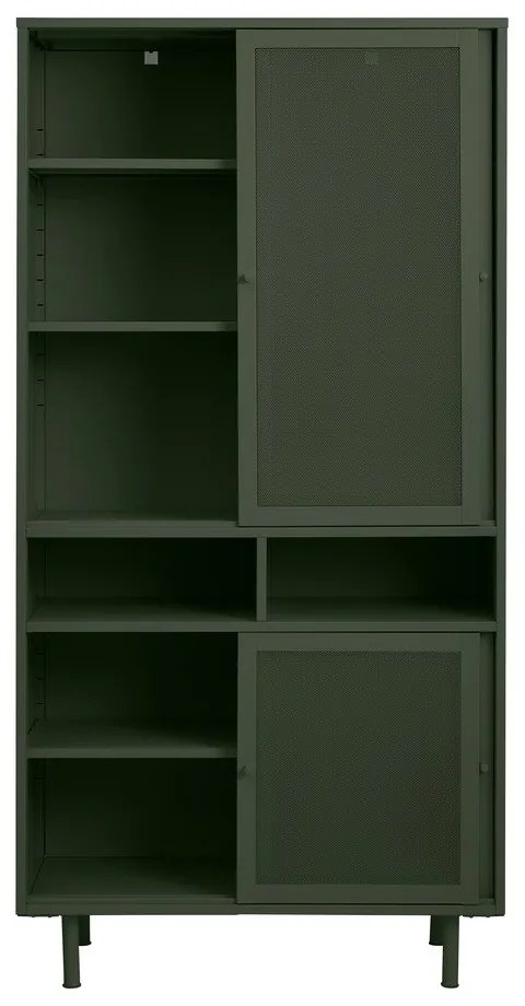 Armadietto verde scuro in metallo con porte scorrevoli 90x180x40 cm Veep – Unique Furniture