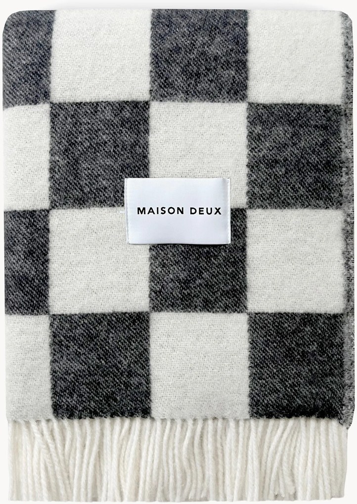 Coperta in lana con motivo a quadri Checkerboard