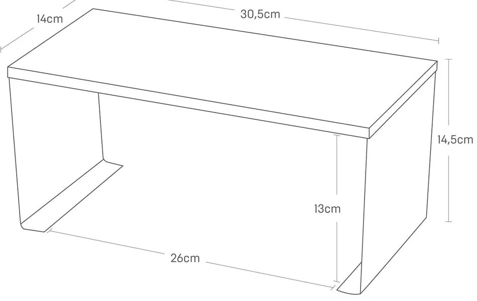 Ripiano aggiuntivo bianco/di colore naturale in metallo 30,5x14 cm Tosca – YAMAZAKI