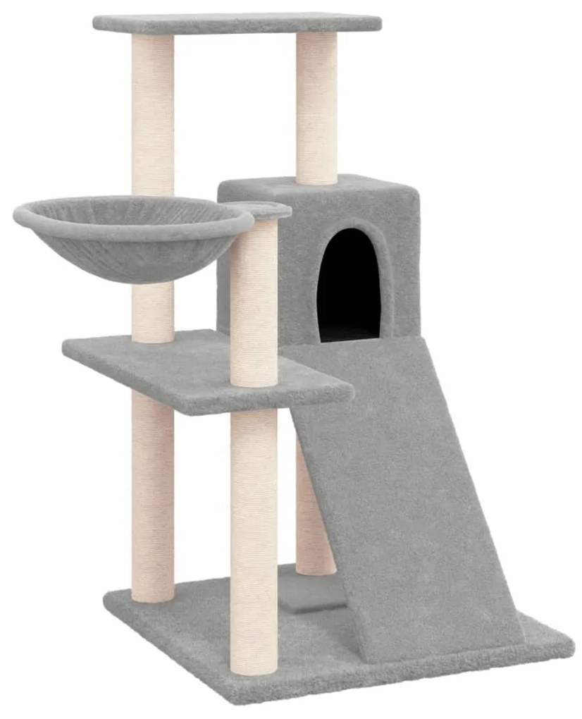 Albero per gatti con tiragraffi in sisal grigio chiaro 82 cm