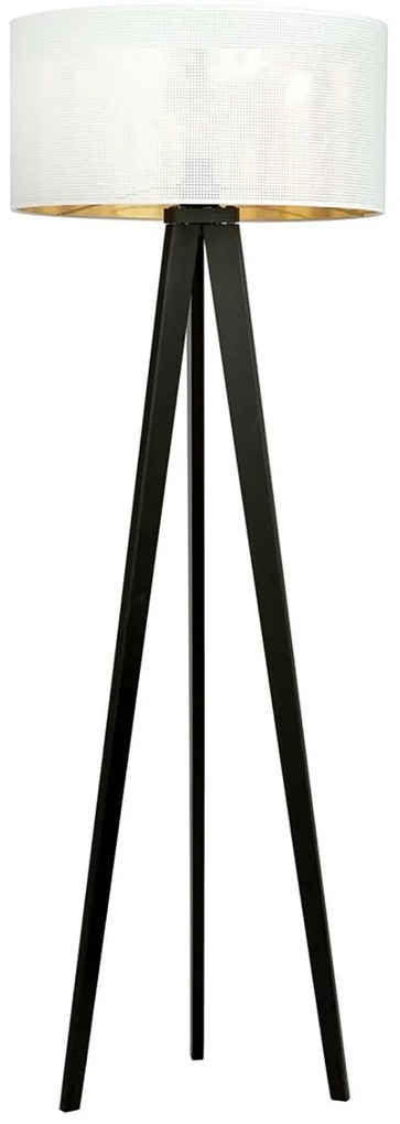 Piantana Moderno Drago Acciaio Nero Bianco 1 Luce E27 Ip20