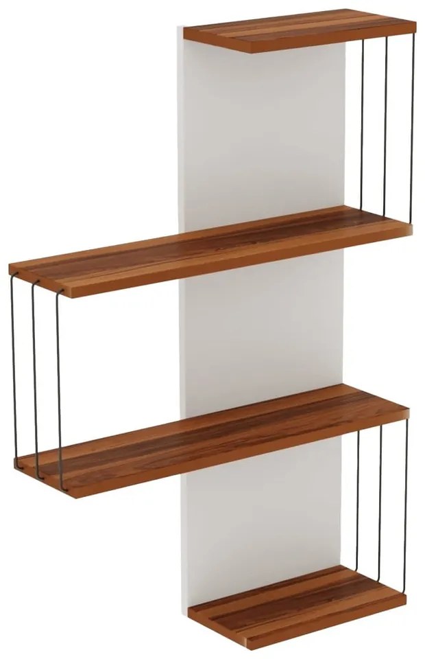 Scaffale a castello in pino decorato in bianco e naturale 64 cm Cambel - Kalune Design