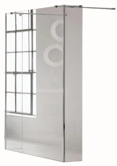 Box doccia walk-in L 20 x H 200 cm, vetro 6 mm cromo